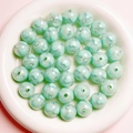 Mint green 16mm acrylic beads with internal hearts and glitter for DIY jewelry making - 16mm / Light Green
