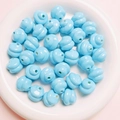 Sky blue spiral painted beads for DIY jewelry making and handmade craft accessories - Diameter 16mm Hole 3mm / Light Blue