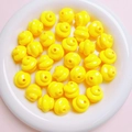 DIY craft beads in glossy yellow spiral design for jewelry and keychain accessories - Diameter 16mm Hole 3mm / Yellow