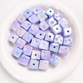Close-up of luminous star square beads with gradient purple finish for DIY jewelry - Approx 14.5 Diameter (Sold per Piece) / Glow Purple