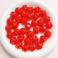 Macro view of bright red glossy grooved round beads for DIY jewelry making - Diameter 16mm Hole 3mm / Red