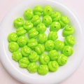 Macro view of neon green spiral textured beads with center holes for DIY jewelry - Diameter 16mm Hole 3mm / Green