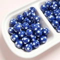 Close-up of 12mm dark blue resin beads with white polka dots for DIY jewelry making - Diameter 12mm (2.8mm Hole) / Dark Blue