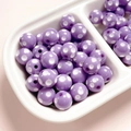 Close-up of 12mm purple resin beads with white polka dots for DIY jewelry making - Diameter 12mm (2.8mm Hole) / Purple