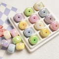 Pastel macaron acrylic beads with pearlescent finish for DIY keychain jewelry making - Diameter 20mm Thickness 14mm / 09-Mixed Iridescent Colors