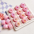 Pink iridescent acrylic donut beads for DIY phone chains and keychain accessories - Diameter 20mm Thickness 14mm / 05-Iridescent Pink