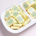 DIY toast-shaped bead with math print for creative jewelry making and phone charms - 19.4x23mm / Light Yellow