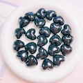 Gepolijste zwarte hartvormige kralen voor DIY sieraden en telefoonketting accessoires - 20mm / Zwart