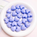 Lilac purple heart-shaped lacquer loose beads for DIY handmade jewelry and phone chains - 20mm / Purple