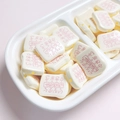 Creamy white toast bread memory beads with red math formulas for DIY phone chain making - 19.4x23mm / Off-white
