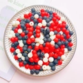 Macro shot of colorful 6mm acrylic beads in red black and white for DIY craft making - 12mm (20 Pieces/Pack) / Red Series