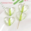 15x17mm green gradient acrylic heart bubble bead for DIY jewelry making and necklaces - Green