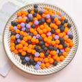 Mix of 6mm colorful matte acrylic beads in orange, black and purple for DIY jewelry making - 12mm (20 Pieces/Pack) / Orange Series