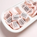 Pink bread-shaped toast beads with math formulas for DIY bracelet and craft making - 19.4x23mm / Light Pink