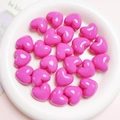 Polished bright pink heart-shaped loose beads for DIY handmade jewelry crafts - 20mm / Rose Red