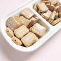 Brown toast-shaped memory bread beads for DIY jewelry with Japanese math print - 19.4x23mm / Brown
