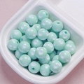 Polka dot pattern resin beads in mint green and white for DIY jewelry making crafts - Diameter 12mm (2.8mm Hole) / Turquoise Green