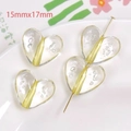 Translucent heart-shaped 15x17mm acrylic beads with yellow core for DIY jewelry making - Yellow