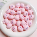20mm pink acrylic rabbit beads with cute faces for DIY jewelry and phone chain making - 20mm (2mm Aperture) / Matte Pink