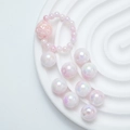 Perles en acrylique rose dégradé AB et breloque rose pour création de bijoux DIY - Rose Blanc