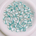 Teal striped heart-shaped acrylic beads with internal bubbles for DIY jewelry making - Dark Green