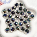 Perle UV nere con nucleo colorato per la creazione di gioielli DIY e portachiavi - Perle Tonde Sfaccettate