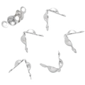 Silver jewelry bead tips calotte clamshell connectors for DIY necklaces and bracelets - 100 Pieces/Pack (4x7mm) / Silver