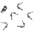 Silver metal double-loop bead tips and calottes connectors for DIY jewelry making - 100 Pieces/Pack (4x7mm) / Gunmetal