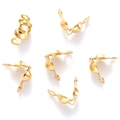Coprinodi dorati a conchiglia con doppio occhiello per la creazione di gioielli fai-da-te - Confezione da 100 pezzi (4x7mm) / Oro KC