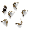 Connettori coprinodo pieghevoli in bronzo antico per creazione gioielli fai-da-te - Confezione da 100 pezzi (4x7mm) / Bronzo Antico