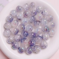 Macro detail of 16mm purple UV gradient crackle beads for jewelry and DIY crafts - Size approx 16mm, Hole approx 2.8mm / Black and Gray