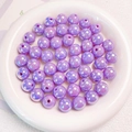 Irridescent purple 14mm acrylic shell beads with UV coating for DIY jewelry making - Dark Purple