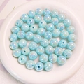 14mm light blue iridescent acrylic beads with aurora pearl finish for DIY jewelry - Sky Blue
