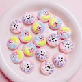Cuentas de acrílico coloridas con diseños de conejo y oso para hacer cadenas de teléfono - Disco / Rosa