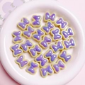 Perline a fiocco macaron pastello viola e gialle per gioielli fai-da-te e catene - 20x17mm / Viola