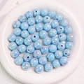 Light blue iridescent 14mm acrylic shell beads for DIY jewelry and keychain making - Blue