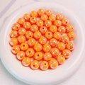 Orange iridescent 14mm acrylic shell beads for DIY jewelry and phone chain making - Orange