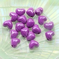Glossy purple heart-shaped acrylic spacer beads for DIY jewelry and phone charms - Dark Purple