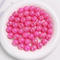 14mm pearlescent pink acrylic UV beads with colorful shell finish for DIY jewelry - Bright Rose Red