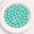 14mm tiffany blue acrylic beads with aurora AB finish for DIY jewelry making - Peacock Green