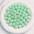 14mm light green acrylic round beads with colorful pearlescent finish for DIY jewelry - Light Green