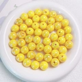 14mm bright yellow acrylic round beads with colorful AB coating for DIY jewelry making - Yellow
