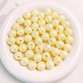 14mm light yellow acrylic iridescent beads with aurora luster for DIY jewelry making - Off White