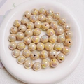 14mm iridescent beige acrylic shell beads for DIY jewelry and keychain making - Brown