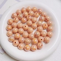 14mm peach pink acrylic beads with rainbow UV coating for DIY jewelry making - Pink Orange