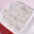 Makroaufnahme von irisierenden Crackle-Glasperlen für DIY-Schmuck in weißer Schale - 16mm / Weiß
