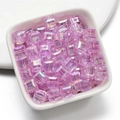 Macro view of purple AB aurora square acrylic beads for DIY jewelry and phone chains - 8mm / Light Purple