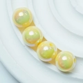 Iriseerde pastelgele macaron kralen voor DIY sieraden met parelmoerachtige afwerking - 06-Geel / 6 Mm / [per Stuk Verkocht] Minimale Bestelling 30 Stuks
