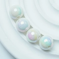 Macaron παστέλ χάντρες με επικάλυψη UV για DIY αλυσίδες κινητών και βραχιόλια - 07-Λευκό