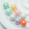 Kleurrijke macaron UV-gecoate acryl kralen met regenboogglans voor DIY sieraden maken - 09-Willekeurige Gemengde Kleuren / 6 Mm / [per Stuk Verkocht] Minimale Bestelling 30 Stuks